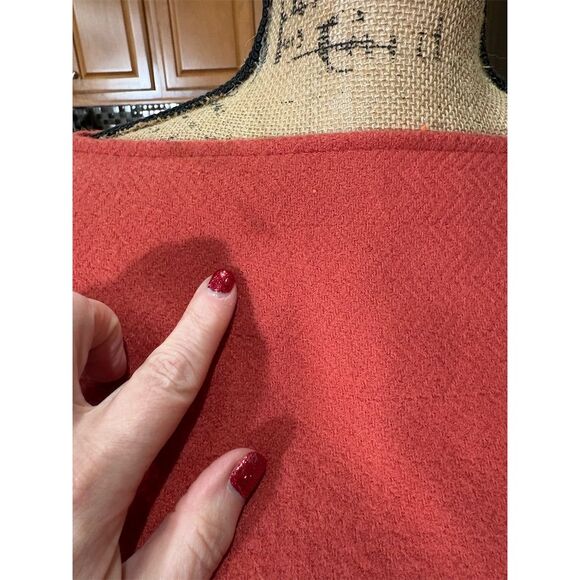 Universal Thread Women's Orange Cape Poncho One Size Fringed Edges - Picture 2 of 9